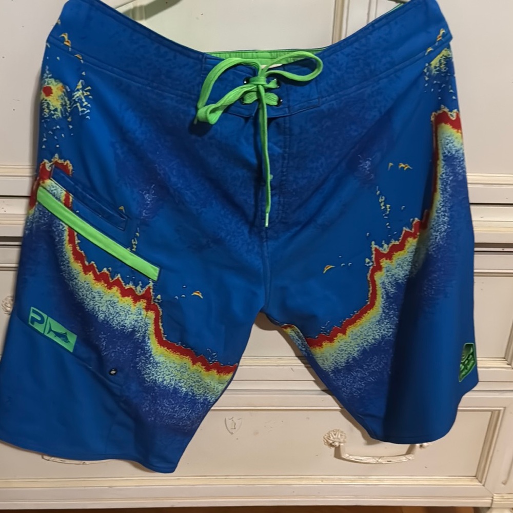 Men’s Pelagic Blue and Green Men's Swim Shorts size 34